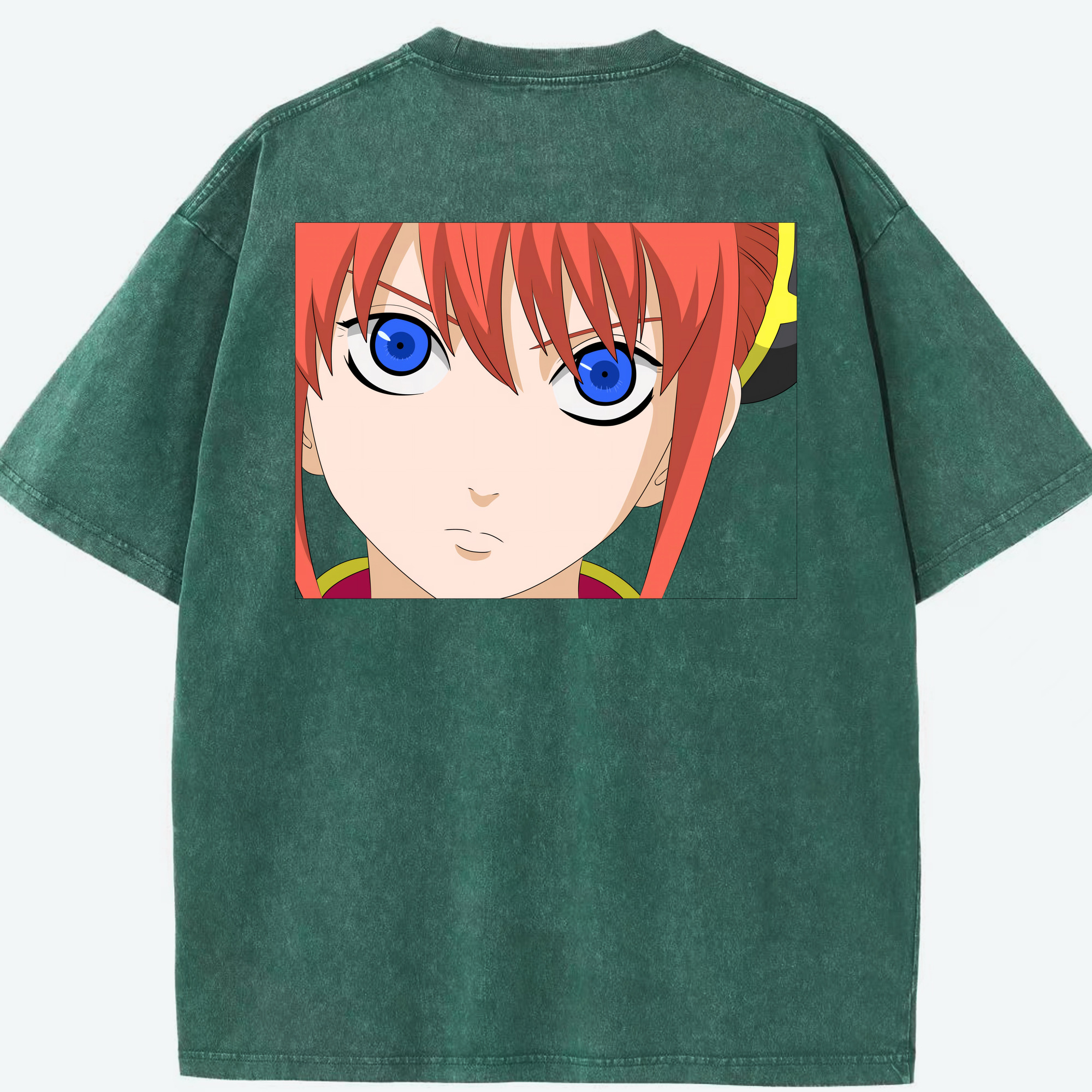 （画像用） ぎんたま 坂田銀時（さかたぎんとき） 神楽 志村新八（しむら しんぱち） GINTAMA Sakata Gintoki Kagura Shimura Shinpachi 綿100% ヴィンテージ風 半袖Tシャツ（背面プリント）